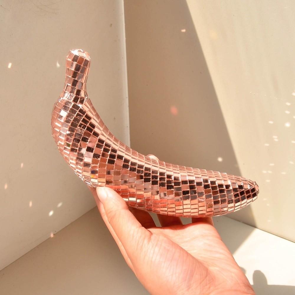 Fruit Shape Fake Fruit Ornament Exquisite Banana Shape Statue Creative Disco Ball Decor  Home Decor
