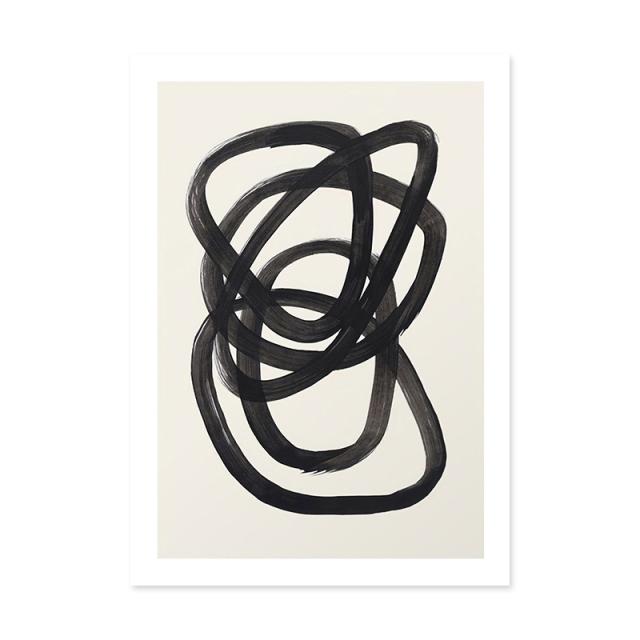 

Сучасні абстрактні лінії Картина на полотні Помаранчевий Синій мазки Настінний художній плакат і друкована картина для прикраси будинку у вітальні 21x30 No Frame