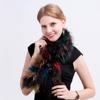MWFur Fashion Winter Fluffy Fox Fur Scarves Hand Knitted Fox Fur Neck Collar Knit Fox Fur Scarf for Women