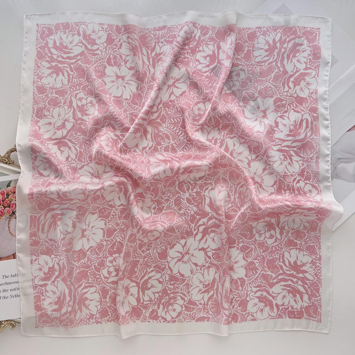 

Женский шарф из искусственного шелка на весну и лето, квадратный шарф в зарубежном стиле, декоративная шаль, профессиональный шарф для волос, повязанный на рубашку 66cm