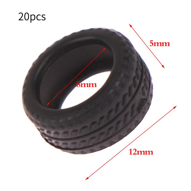 

20PCS Hot High Quality 1/64 Tire Skin Car Model Scene Accessories Tire Wheels Car Model Scene