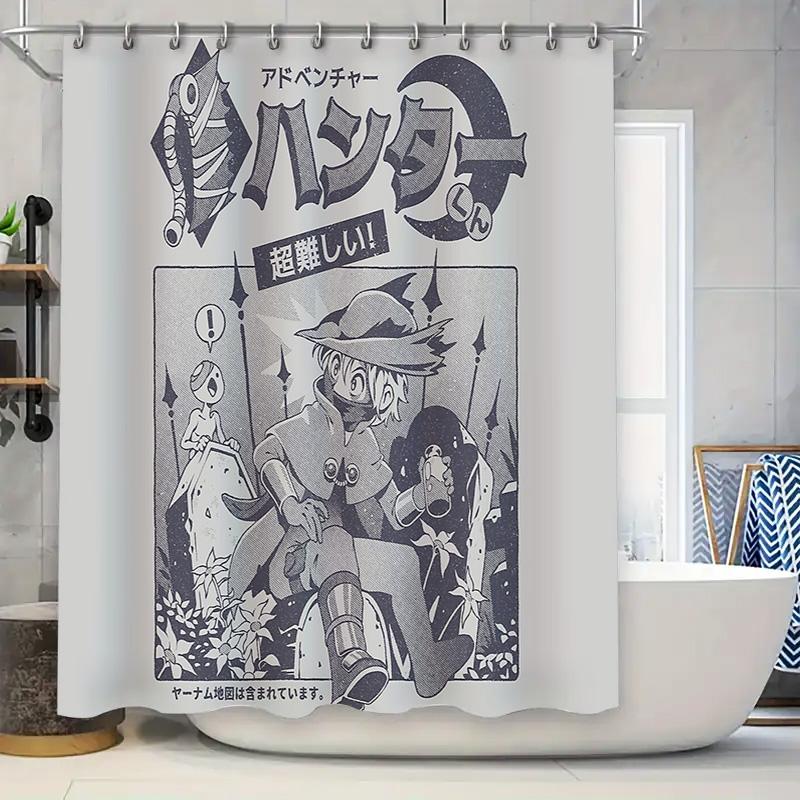 

Anime Shower Curtain Japanese Otaku Decor Manga Bathroom Decor Washable Home Textile Tapestry Wall Hanging Gift Idea W60H190(CM)-1 Pcs