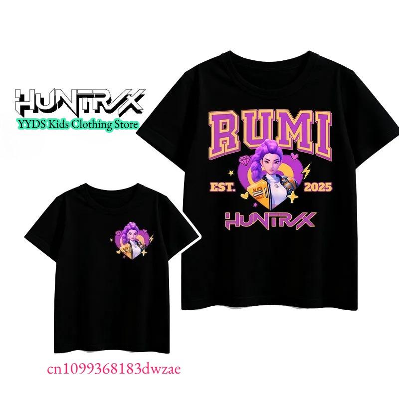 2026 Huntrix Kpop Demon Hunters T-Shirt for Boys Girls Fans Gift Summer O Neck Short Sleeve Tees Fashion Kids T-shirt polyester