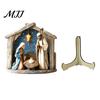 Durable Wood Nativity Set Scene Wooden Tabletop Sign, Christmas Manger Holy Family Figurine Decor, Holiday Home Accents Religious Xmas Desktop