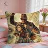 Movie IIndiana JJones Cushion Cover Square Short Plush Pillow Case Living Room Sofa Home Decor Funda X