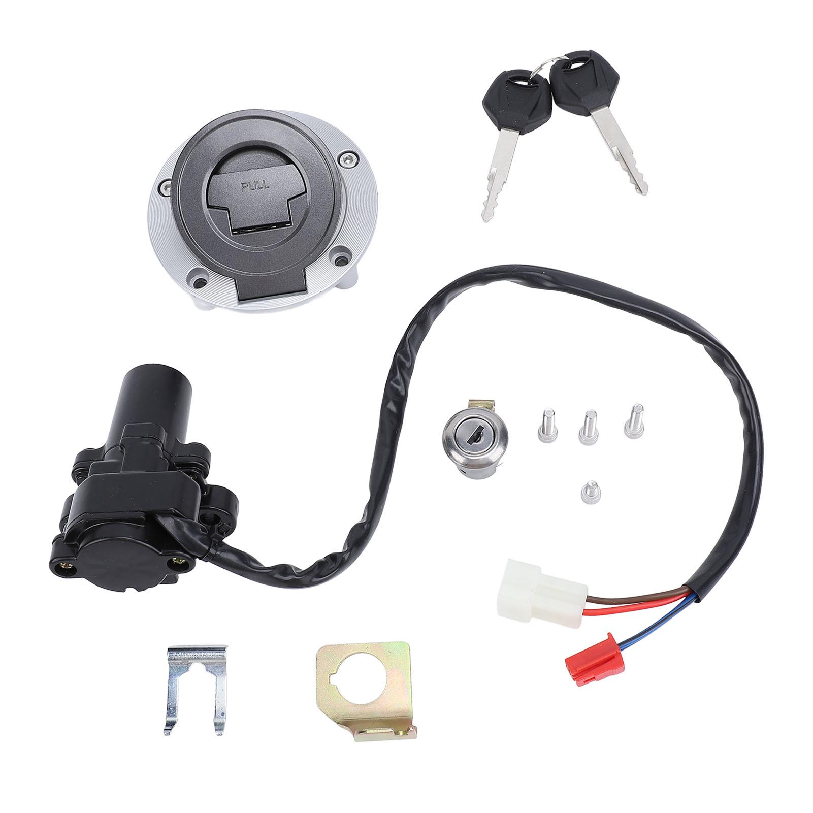 

Ignition Switch Lock Set High Security Ignition Switch Gas Cap Cover Seat Lock Key Set for YZF R1 R6 R6S