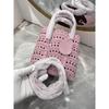 New cowhide leather high-end hollow vegetable basket bucket bag tote bag one shoulder crossbody handbag women
