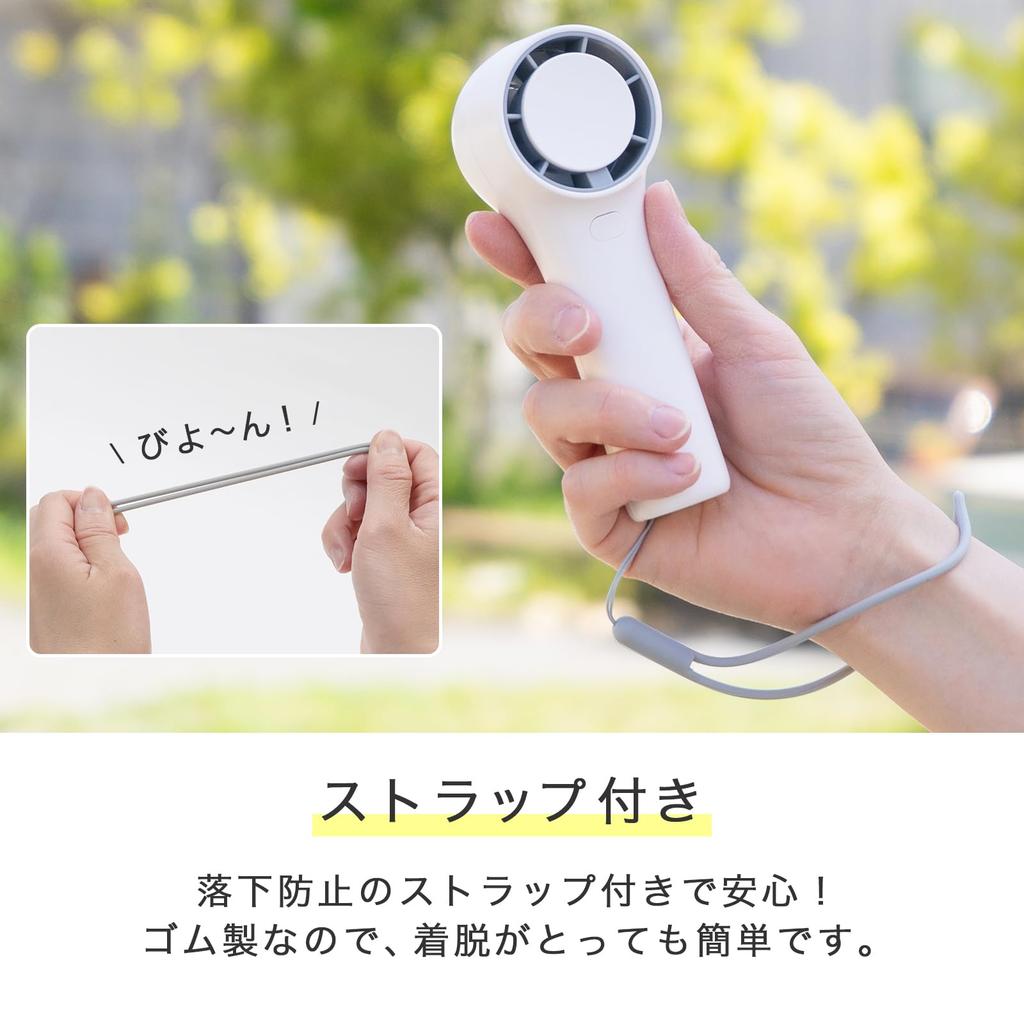 Rechargeable Handheld Fan Airflow Handheld Tabletop Mini Small Heatstroke Comes with Strap Portable, [2024 Model, Compact, 4-Level Adjustment] 5-Blade