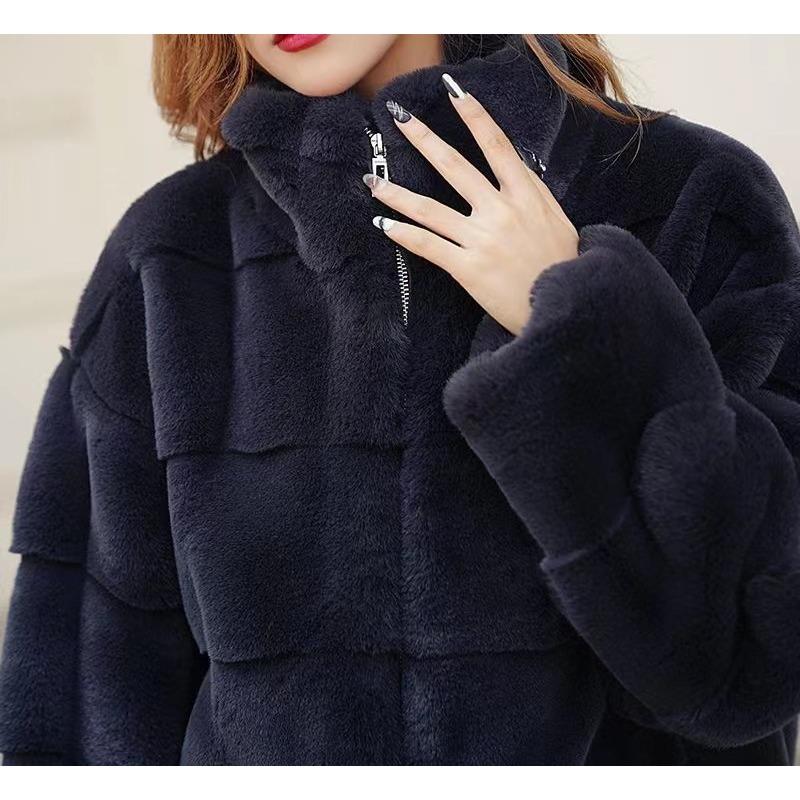 New autumn and winter models with cotton imitation fur imitation Danish mink imitation mink hair outer wear autumn and winter models