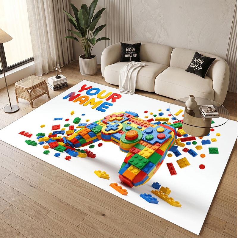 Other Similar Designs Theme Soft Crystal Velvet Rug Custom Name & Text Print Non Slip Floor Rug for Bedroom Living Room