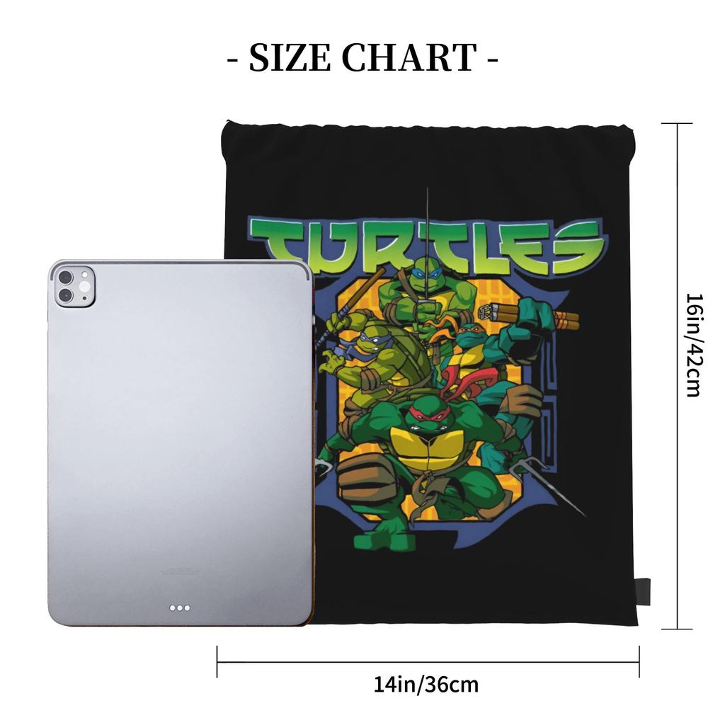 Custom Ninjas Turtles Drawstring Backpack Sports Gym Bag for Men Women Superhero Training Sackpack