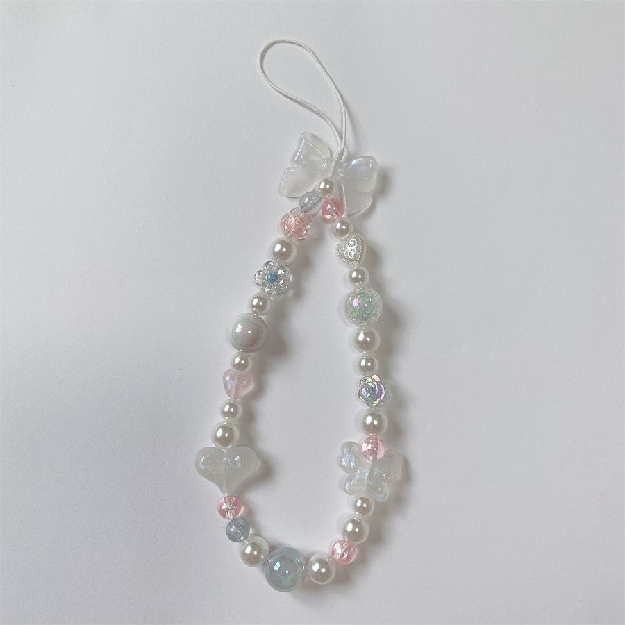 

Минималистичная девчачья цепочка для телефона, трендовый женский универсальный подвес для сумки, цепочка для CCD-камеры, трендовая женская цепочка с бантиком 【White Bow Heart】Lany