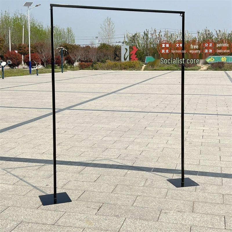 Golden Wrought Iron Wedding Arch Telescopic Stand for Stage Decoration