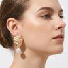New Korean Dongdaemun Jewelry, Personalized Fashion Irregular Metal Pearl Earrings Ins Retro Exaggerated Earrings