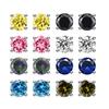 Zirconia Stud Earrings One Carat Main Stone Earrings Hypoallergenic Flat Back Earrings Comfortable Shiny Daily Wear Jewelry for Women Men