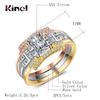 Fashion  Rose Gold Bridal Wedding Ring Sets Shiny Square Natural Zircon Engagement Jewelry