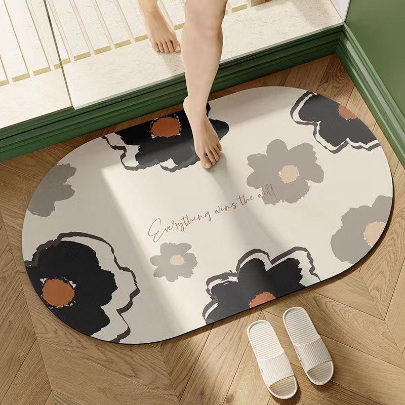 Clearance Home American Retro Diatom Mud Floor Mat Carpet Home Entry Toilet Rub Foot Absorbent Mat Entrance Kitchen