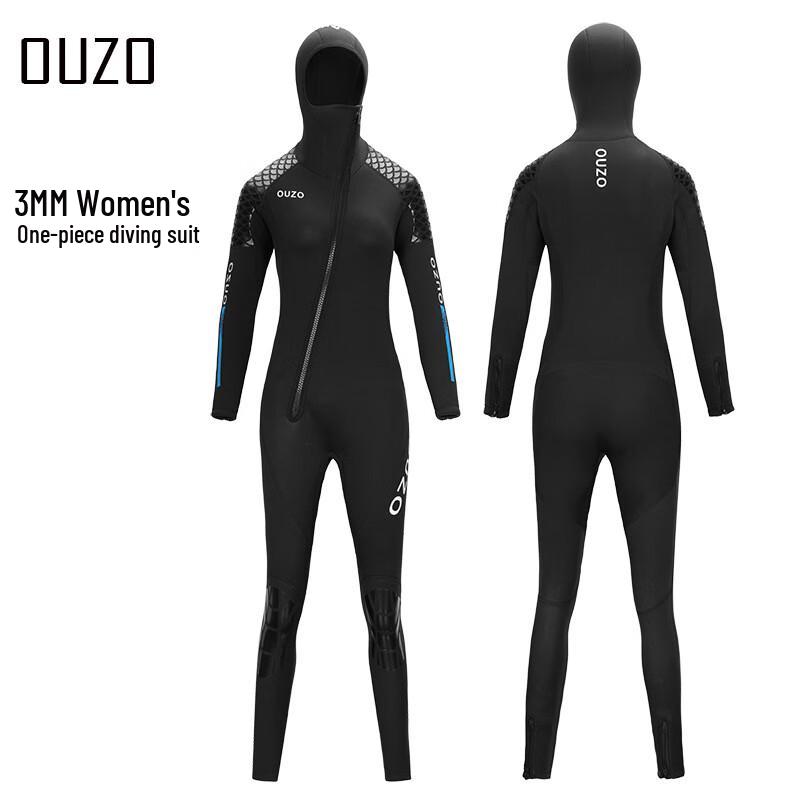 Ouzo 3mm Hooded Full Body Wetsuit XS-2XL