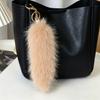 Large Fox Tail Faux Fur Bag Charm Fluffy Furry Biker Motorcycle Accessory Cosplay Animal Tail Pendant Women Bag Charm