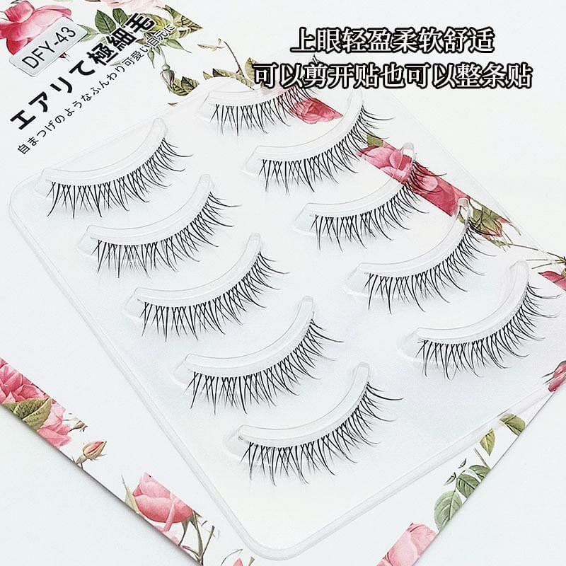 Lashie - Set of 5 Pairs: Criss Cross Clear Band False Eyelashes