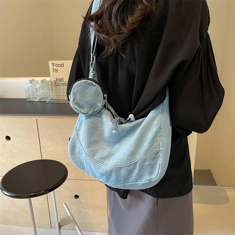 Denim Dumpling Bag Bag Female New Simple Solid Color Ladies Shoulder Crossbody Casual Lightweight Girl Bag