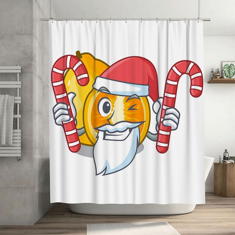 

Tu Funny Santa Claus Shower Curtain Waterproof Christmas Holiday Bathroom Decor Festive Holiday Decor Holiday Gift Idea Novelty W60H190(CM)-1 Pcs