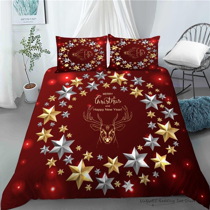 3 Pc Duvet Cover Christmas Moon Penguin Bedding Set For Kids And Adults Microfiber Single Double Queen 220x240 Room Decor Gift
