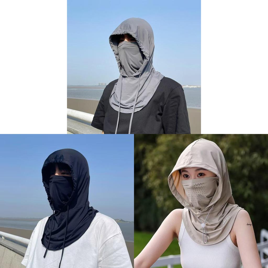 Ice Silk Sunscreen Hat Mask Shield With Uv Protection For Adults Summer