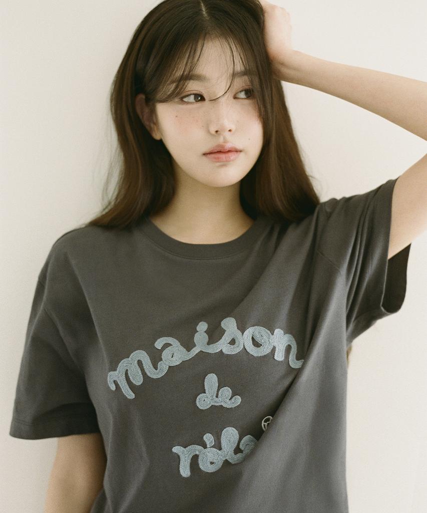 ROLAROLA Maison De Rola Embroidery Loose Fit T-Shirt Charcoal Gray
