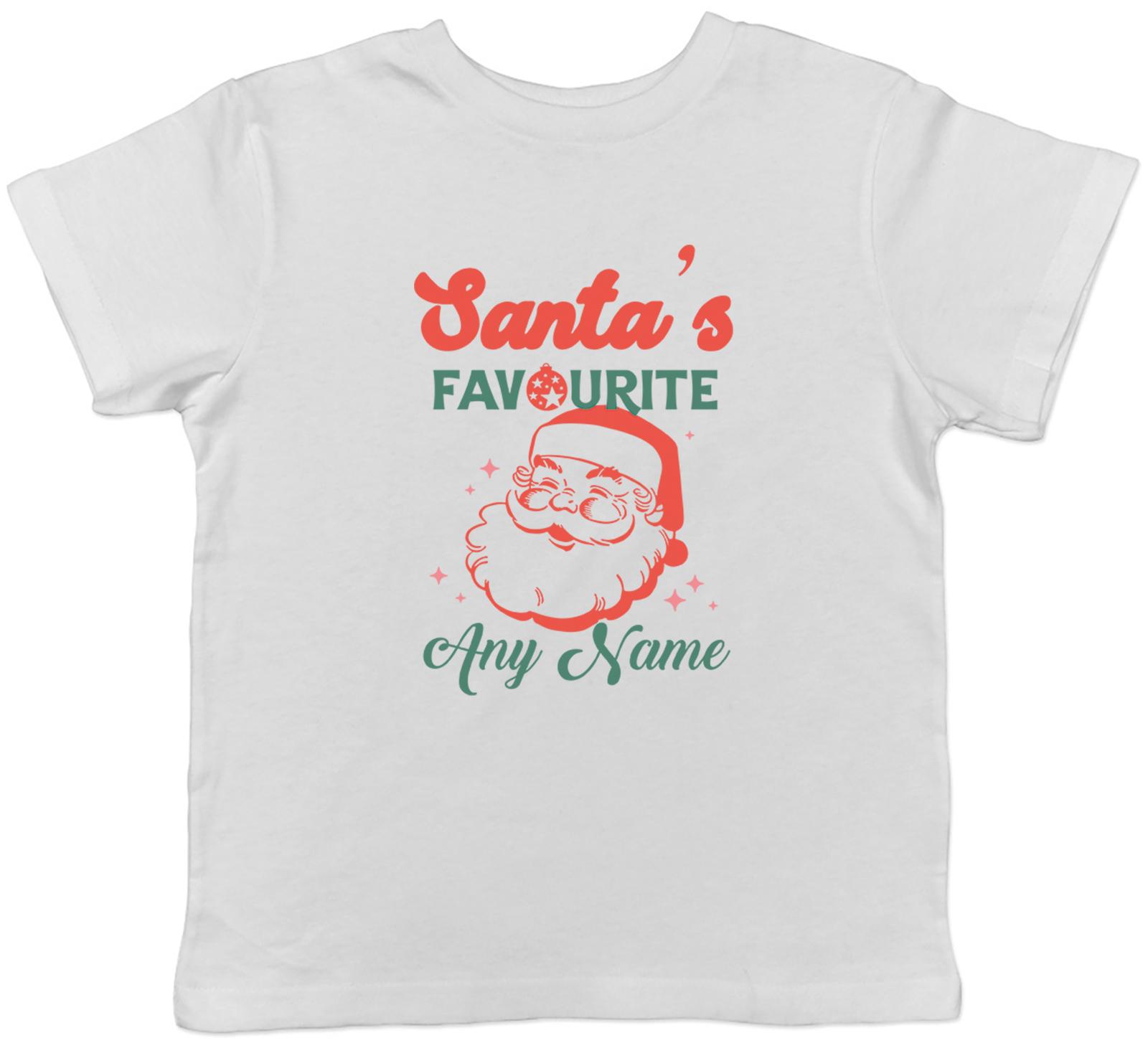 

Personalised Funny Santa s Favourite Any Name Kids T-Shirt Boys Girls Gift 100