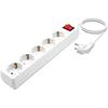Aisens Base Multiple 5 Prises Avec Interrupteur Avec Câble 3×1.5mm2-1.4m - Couleur Blanche