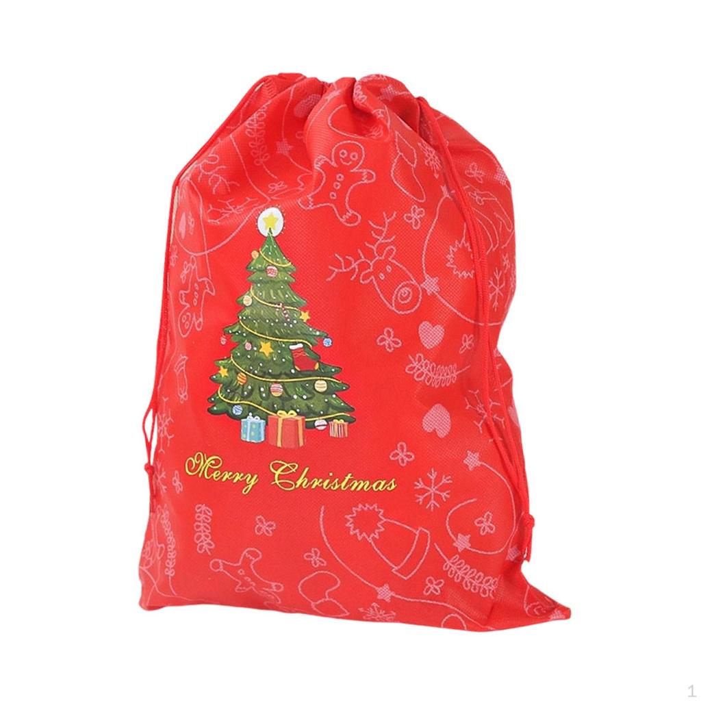 Christmas Drawstring Gift Bag Closure, Versatile Wrapping Pouch, Xmas Treats for