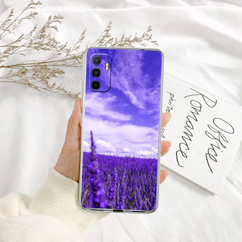 IK42 Lavendel Lila Blume Transparente Handyhülle für Motorola Moto G7 G8 G9 G84 G85 G73 G24 G15 Z2 Play Power Plus