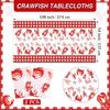 2 Pcs Crawfish Tablecloth Disposable Lobster Table Covers 108 x 54 Inches Plastic Lobster Table Cloth for Crawfish Boil Party Supplies