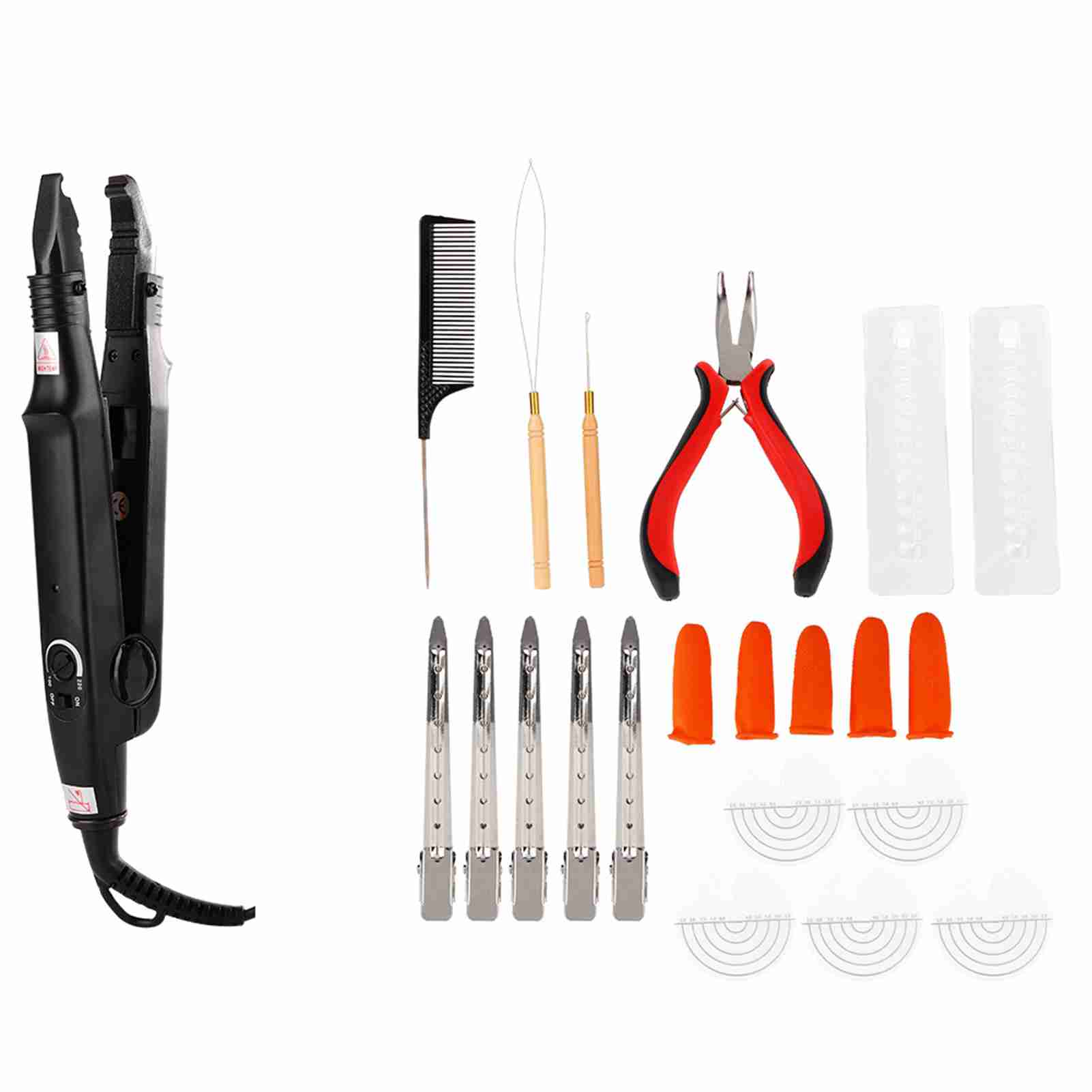 Hair Extension Tool Professional Hair Extension Iron Set Hair Connector Styling Tool for Home Salon (A Set)