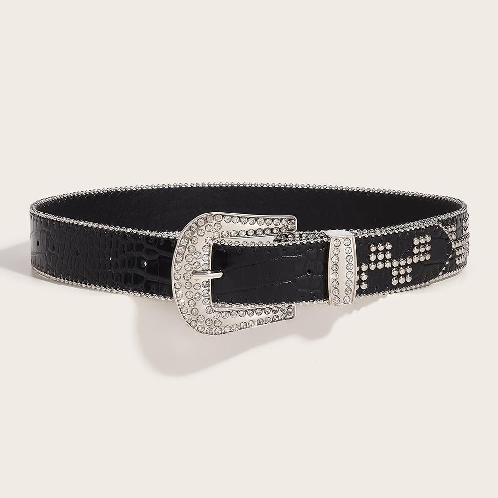 Western Rivet Studded Belt for Women with Beaded Trim Cowgirl Belt for Jeans Pants Girl Belt Decorative Waistband