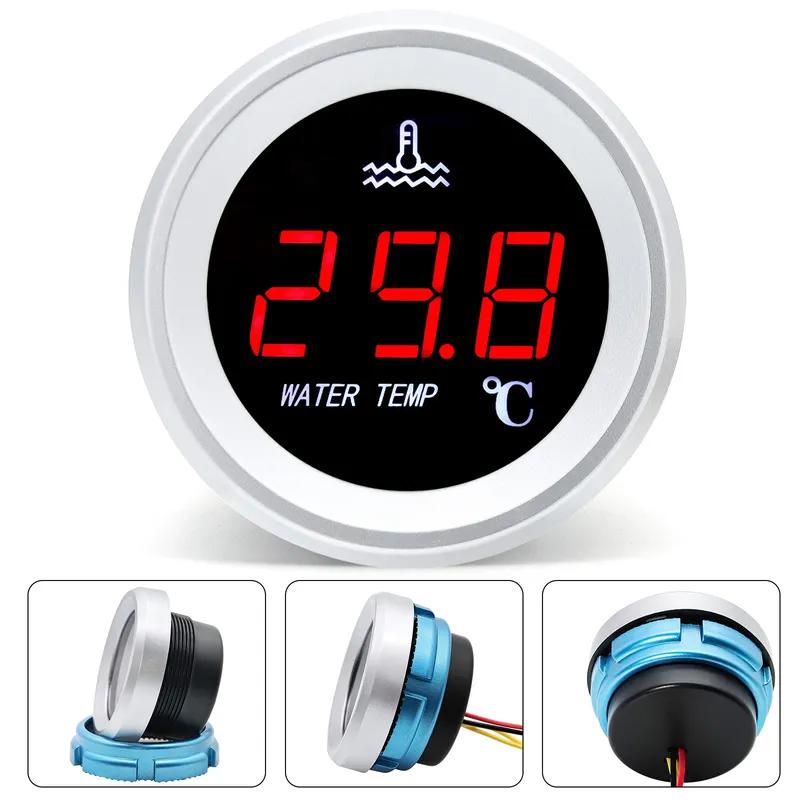 Universal Car Electronic LED Digital Water Temperature Meter 12/24V with 10mm Car Temperature Sensor for Car Truck Yacht Boat