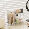 Boîte de rangement cosmétique en plastique Transparente Anti-poussière Présentoir à cosmétiques Grande capacité avec tiroirs Porte-rouge à lèvres Salle de bain