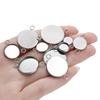 20pcs/lot Stainless Steel Cabochon Cameo Base Settings 6-25mm Necklace Bracelets Pendants Tray For Diy Necklace Jewelry Making