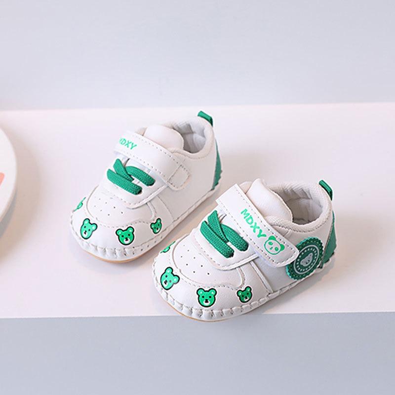 

Spring/Autumn Baby Shoes (0-18 Months) - Cartoon Soft Sole Anti-Slip First Walkers for Unisex Infants 18 зелений