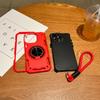 For Magsafe Magnetic 360°Rotat Metal Car Bracket Ring Lanyard Phone Case For iPhone 16 Pro Max 14 11 12 13 15 Pro Max Back Cover