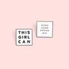 Chic This Girl Can Brooch Pin Modern Alloy Enamel Badge Perfect For Occasion Every