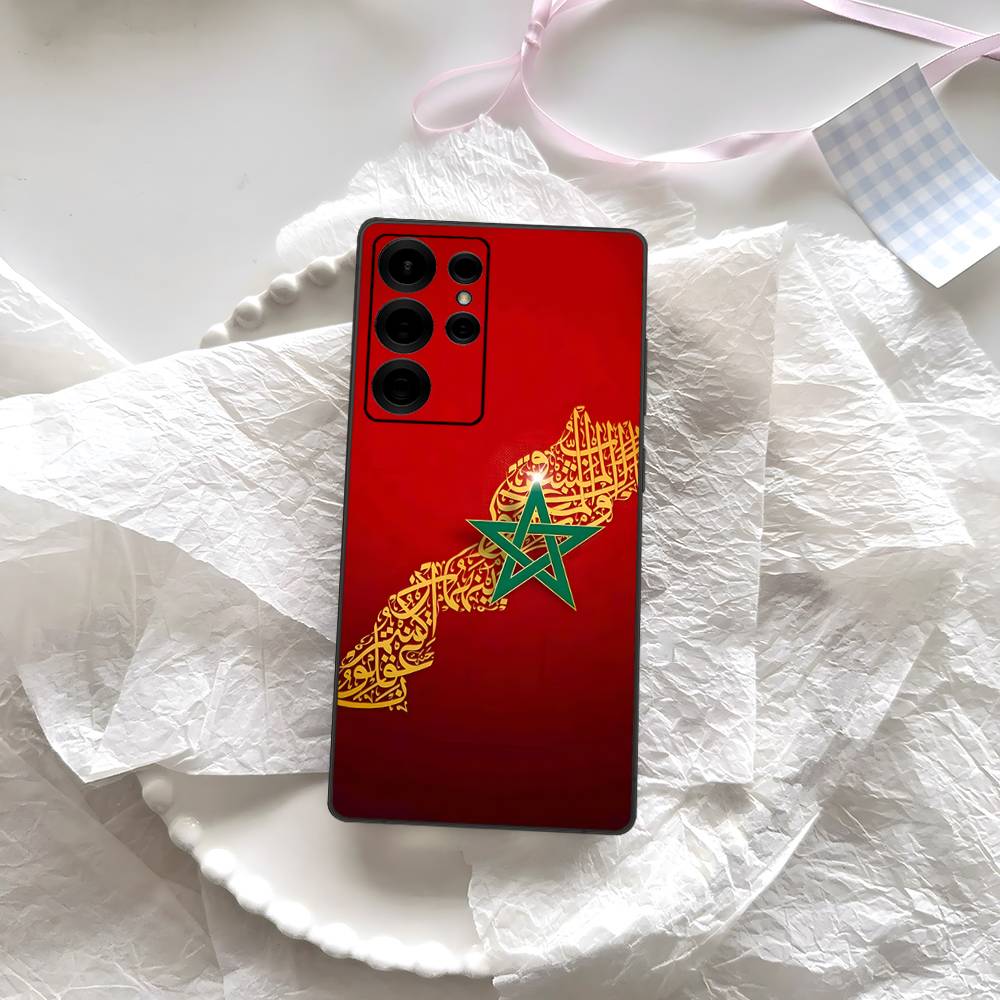 Maroko M-Marocká vlajka Pouzdro na telefon Pro Samsung S 24 Fe 25 Ultra Plus 20 Lite 21 30 22 23 24 22 Ultra 5G Fundas