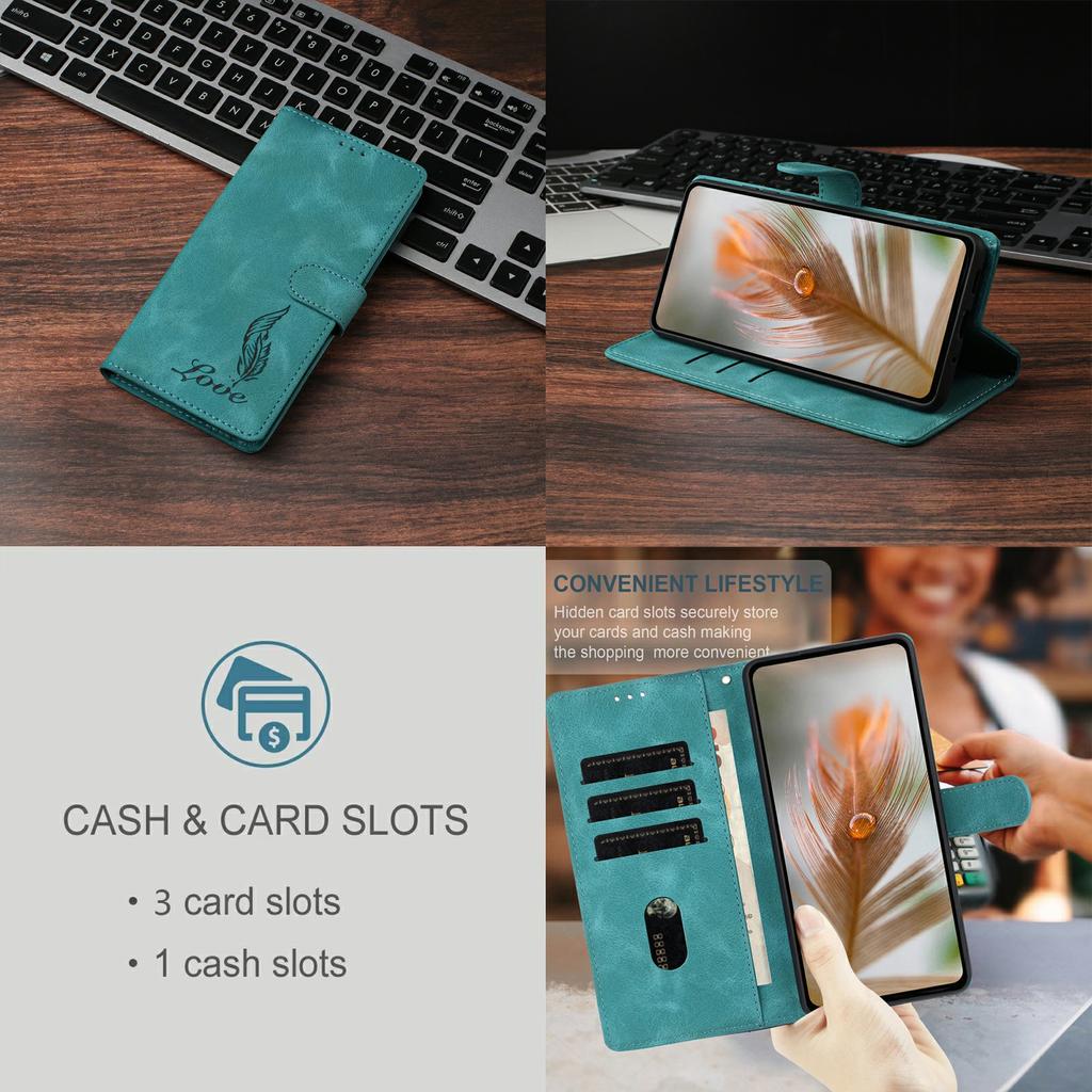 For Honor 400 Lite 5G Case Imprinted Feather PU Leather Wallet Phone Cover with Wrist Strap