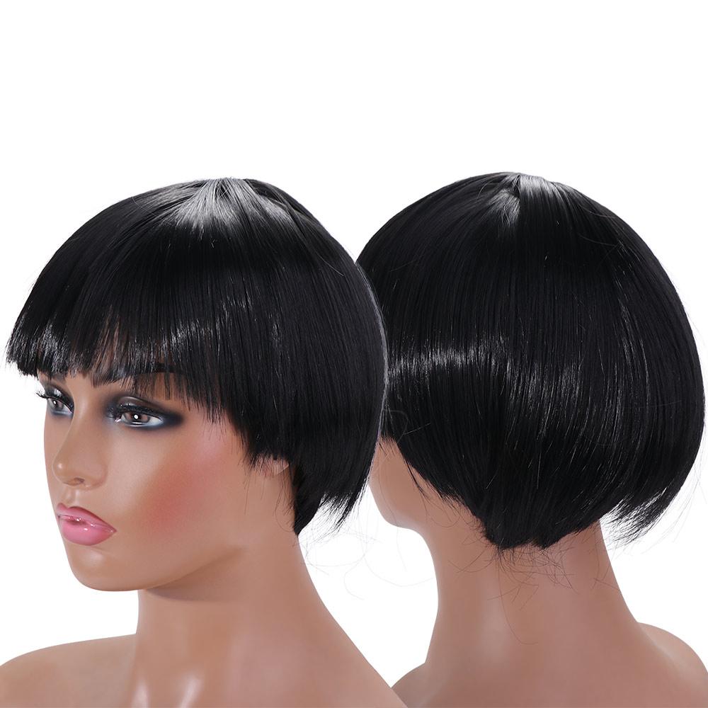Synthetic Short Mushroom Wig Music Costume Men Brown Cosplay Wig 60's Bowl Cut Wigs  Nightclub Bar