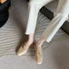 Sheepskin Version~ LP Tassel Lock Loafers Women's Flat-bottomed Lazy One-pedal Versatile Soft-soled Beanie Cashmere Single Shoes