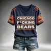 Women's Casual Neck Short Sleeve Tee Lightweight Breathable Rugby Print Top