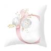 Orion English Alphabet Floral Print Pillow Case Waist Cushion Cover Wedding Bed Decor