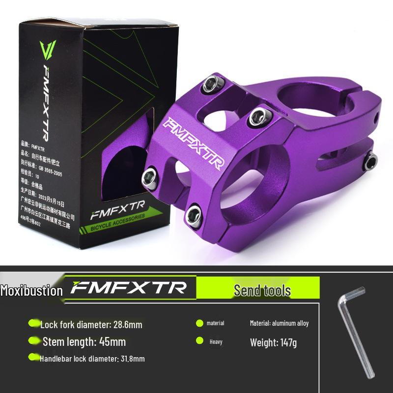 Short Cycling Mountain Bike Stem Handlebar Accessory, 31.8mm Hollow Design