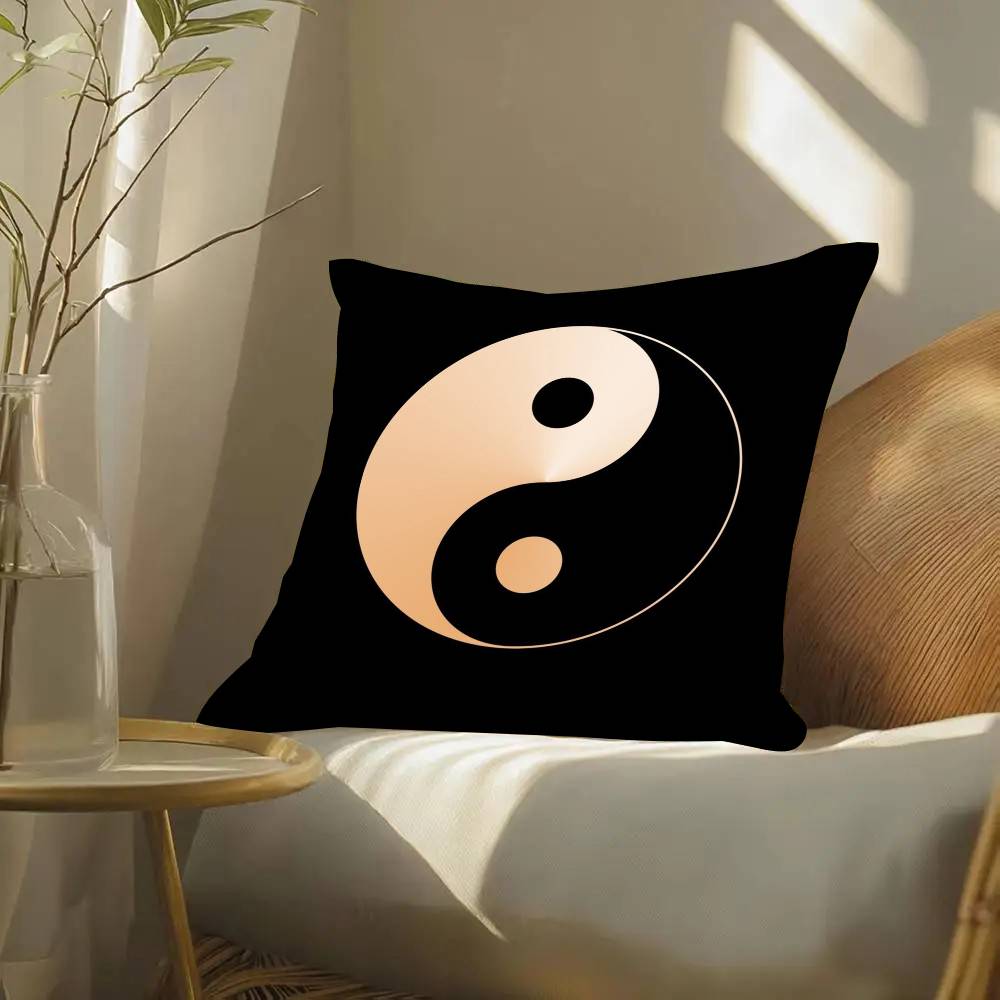 Tai Chi Symbol Pillow Case Fashion Square Pillowcase Bedroom Sofa Room Ins Decoration Leisure